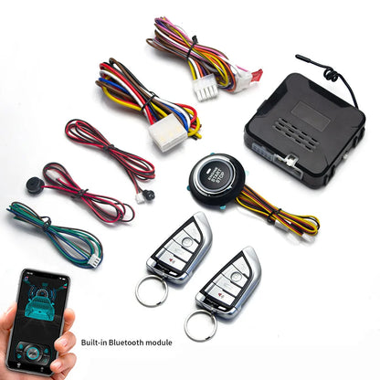 12V Car Alarm Universal Auto Start Stop System Remote Mobile Bluetooth App Control Engine Ignition Autostart Kit Push Accessory