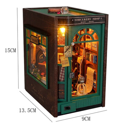 DIY Book Nook Kits 3D Puzzles Wooden Bookshelf Miniature Building Kits Home Decor Creative Dollhouses For Adults Xmas Gifts