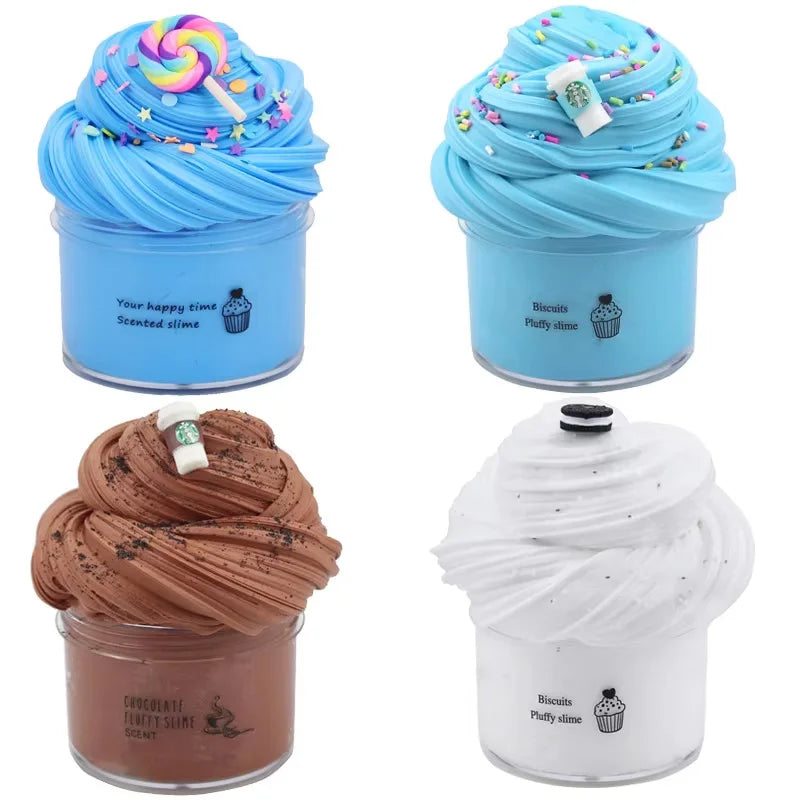 Butter Slime Kit 100ML Super Soft and Non-Stick DIY Fluffy Putty Stress Relief Toys Party Favor Toys For Kids Birthday Gifts