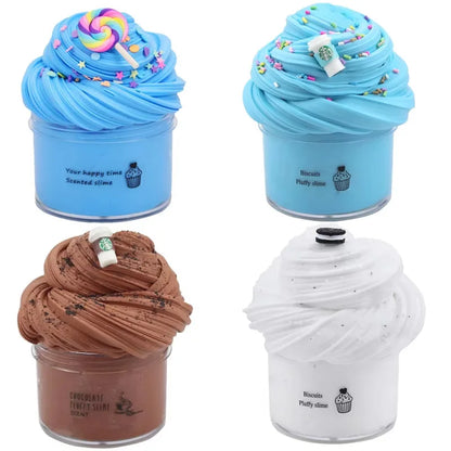 Butter Slime Kit 100ML Super Soft and Non-Stick DIY Fluffy Putty Stress Relief Toys Party Favor Toys For Kids Birthday Gifts