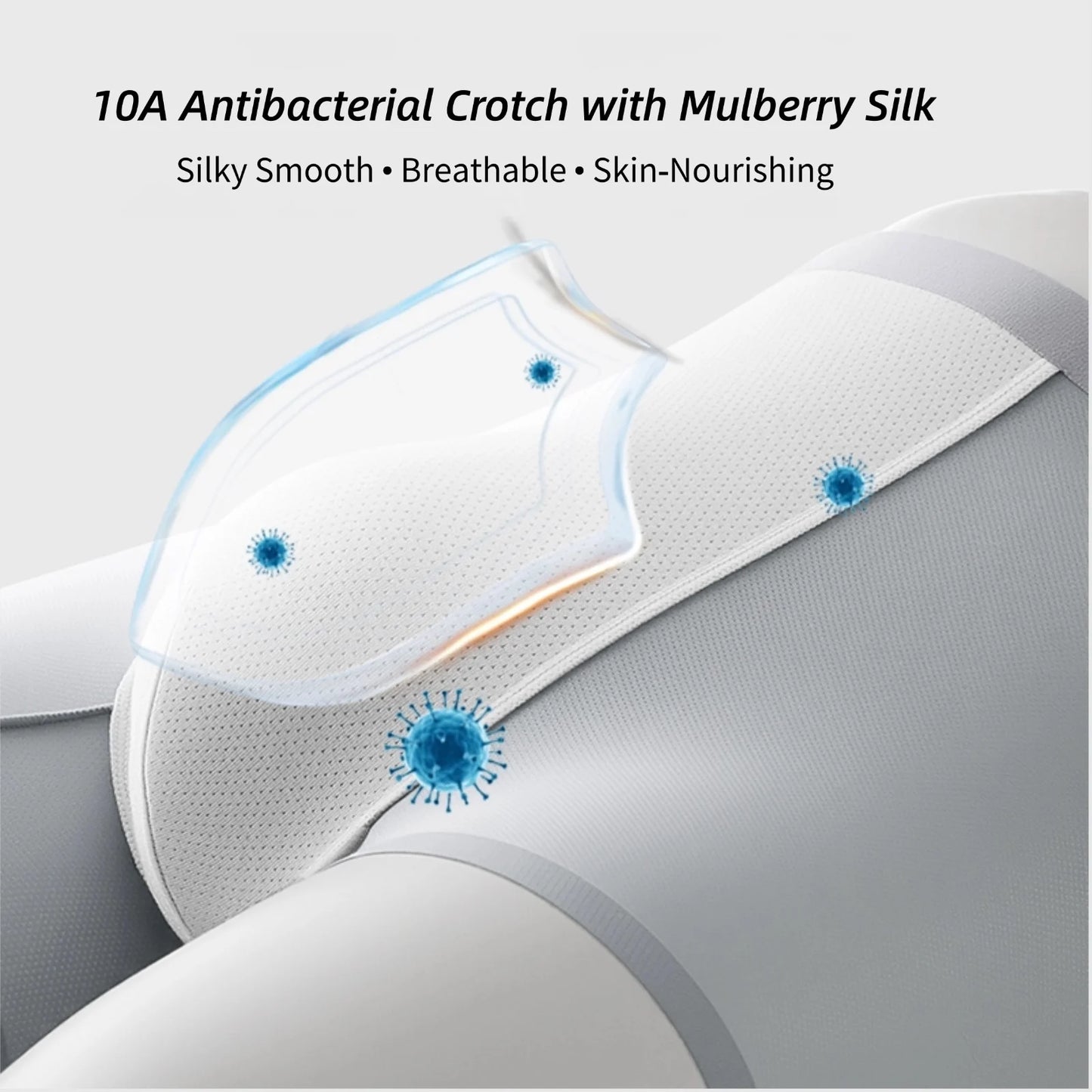 3pcs Men's 120S Ice Silk Seamless Briefs Breathable Mesh Antibacterial Quick Dry Underwear Mulberry Silk Crotch