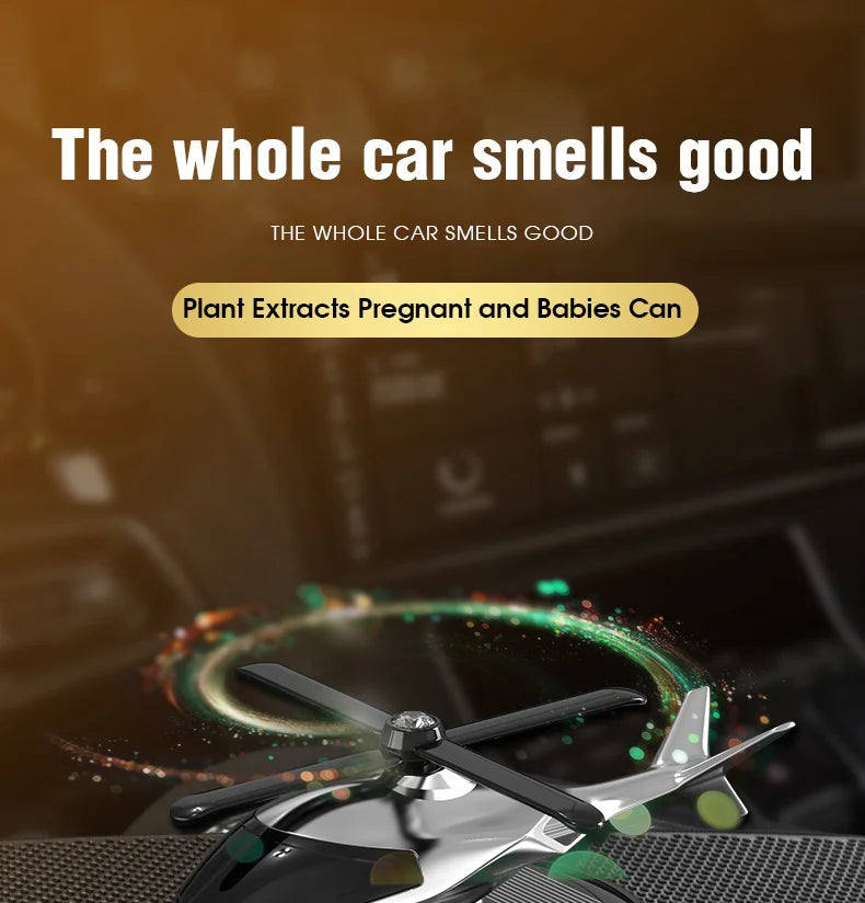 Solar Car Helicopter Propeller Fragrance Auto Interior Accessories for Men Women Car Perfume Decoration