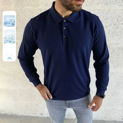 2026 Autumn Long Sleeve POLO Shirts Man High-quality Turn-down Collar Breathable Base Shirt Casual Work Golf Shirts Male Tops