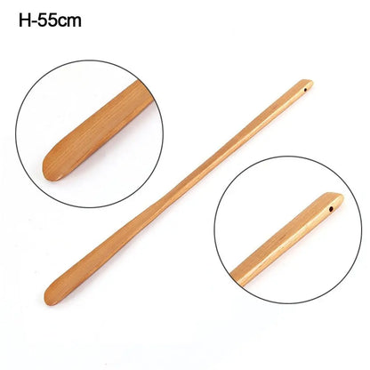 Hanging Shoe Horn Extra Long Handle Easy Remover Shoehorn Lifter Wooden Easy on Off Seniors Put on Shoes Tools