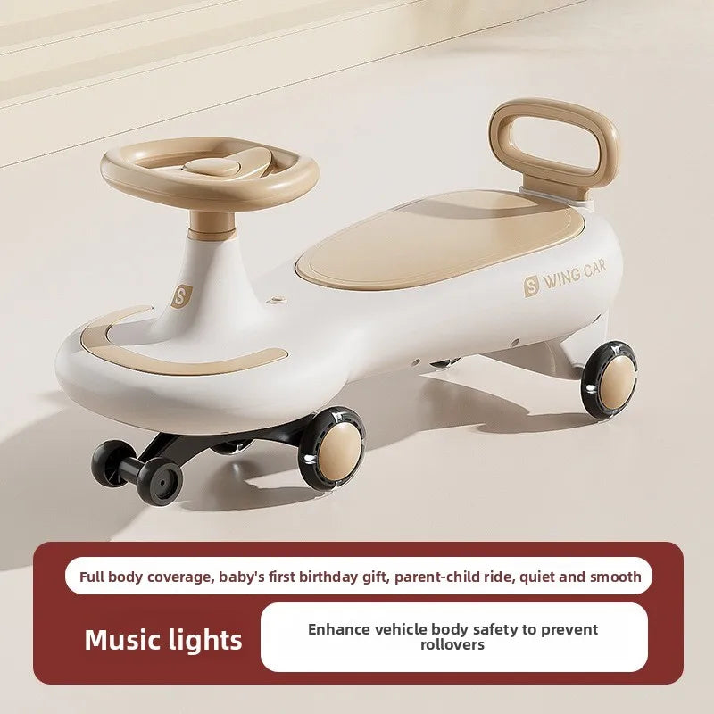 Kids Wobble Car 1 12 Anti Tip Silent Wheels Music Rocking Adults Sit Anti-rollover Children's Wiggle Car Adults Can Sit