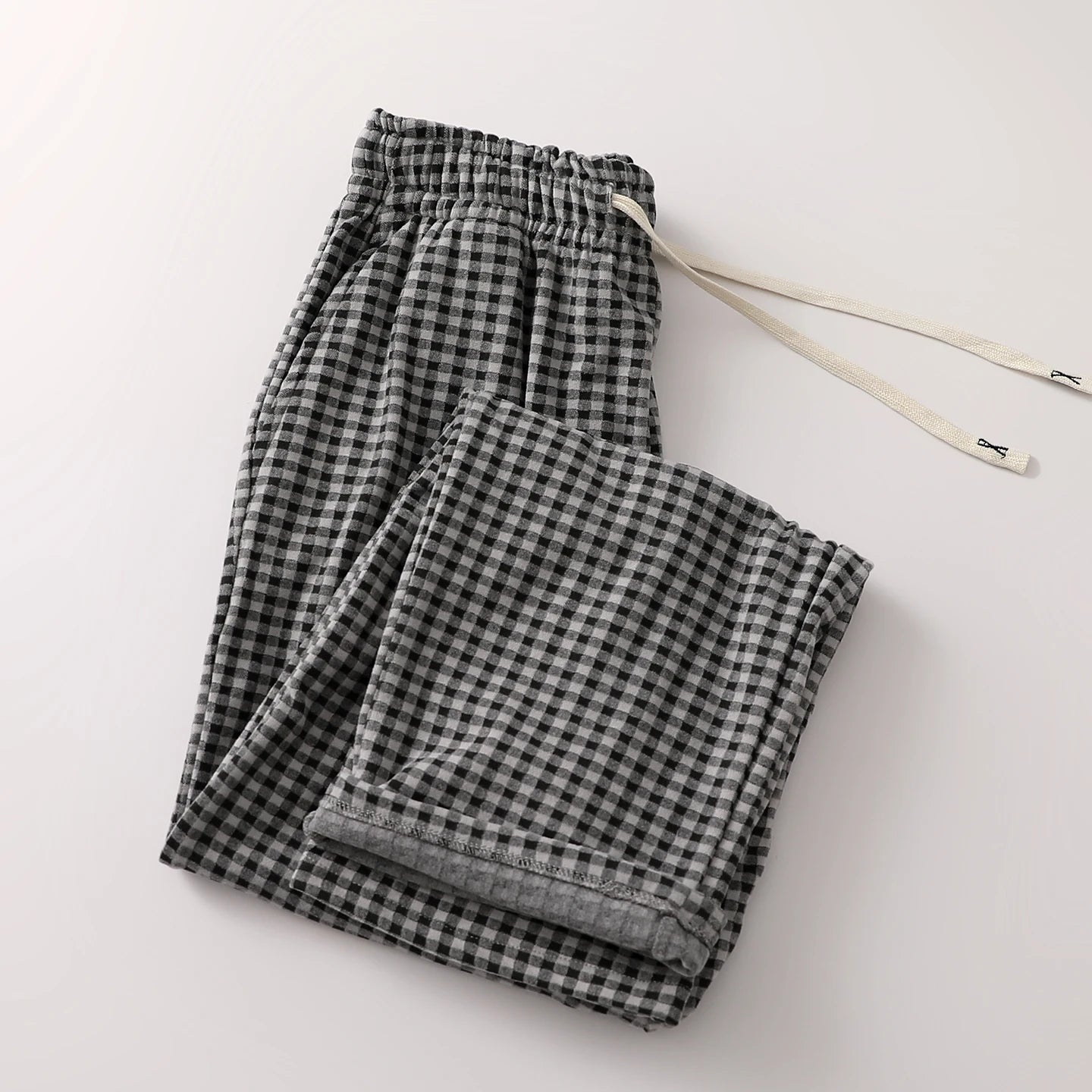 Comfortable Men's Plaid Velvet Sleep Pants Loose Straight Leg Long Pants Warm Cozy Autumn Winter Home Clothes Coral Velvet Fa...