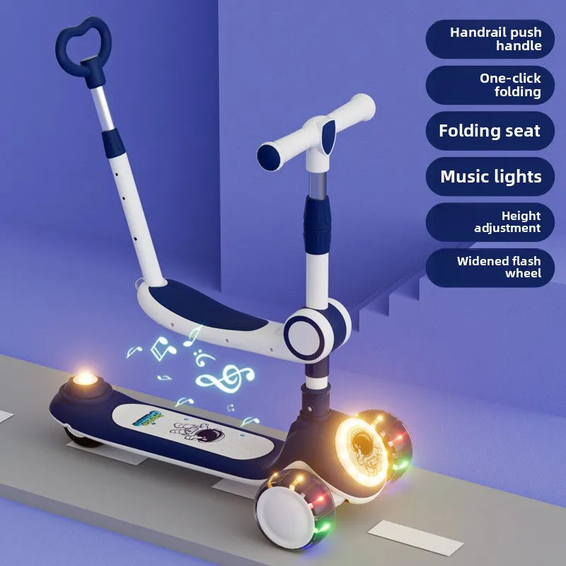 Children's scooter foldable scooter for boys and girls ride-on scooter three-in-one scooter children's ride-on toy