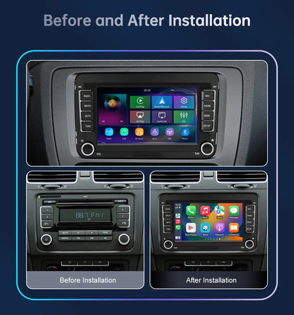 Road Top 7" HD Car Radio Wireless CarPlay Android Auto Stereo Audio For Volkswagen/Seat/Skoda/Passat/Golf/Polo Player