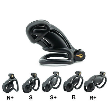 Black Curved Ring Cuckold Male Chastity Device Long Plastic Cock Cage Penis Lock Sex Toys for Men