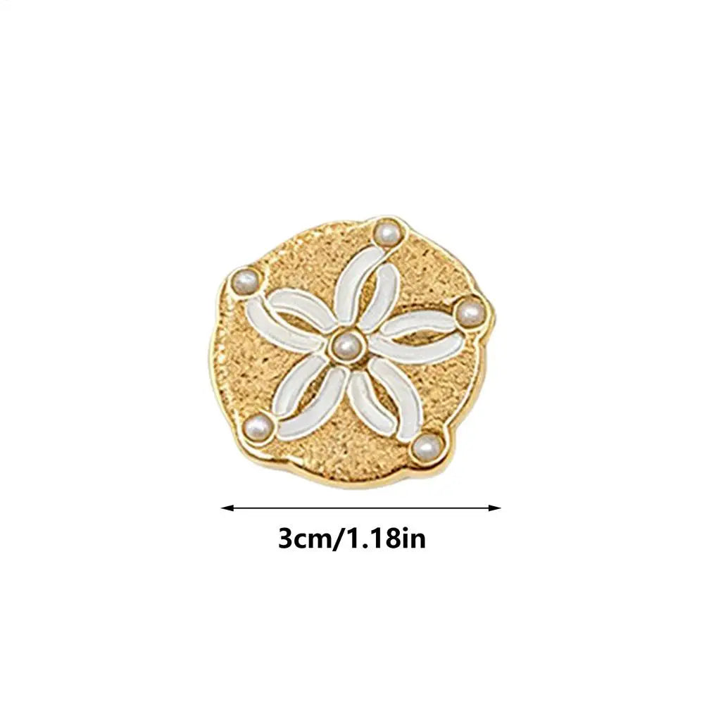 6pcs Sandal Charms for Slippers Gold Sea Theme Shell Shoe Decor Sandal Charm Set for Beach Trip Daily Travel Party Holiday