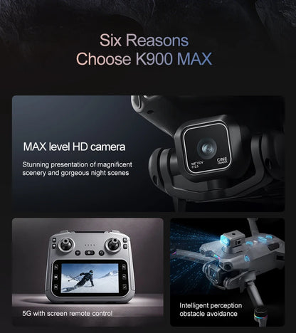 K900 MAX 8K Professional Drone with Dual Camera WiFi FPV Aerial Photography 360° Obstacle Avoidance Quadcopter airdrop Drone Toy