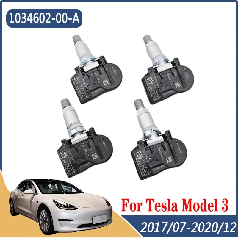 1034602-00-A Tire Pressure Monitor Sensor 4PCS For 2017-2020 Tesla Model 3 S X TPMS 433MHZ 103460200A 1034602-00-C 1074812-00-B