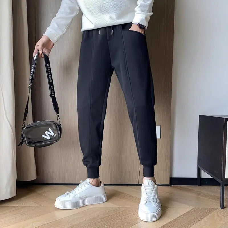 Man Sports Pants Plain Joggers Harem Plus Big Size Retro Fashion Trousers Elegant Autumn Winter High Quality Sweatpants for Men