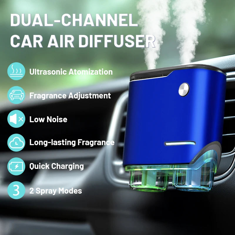 Car air freshener, three strengths adjustable, car aromatherapy machine, portable freshener perfume fragrance