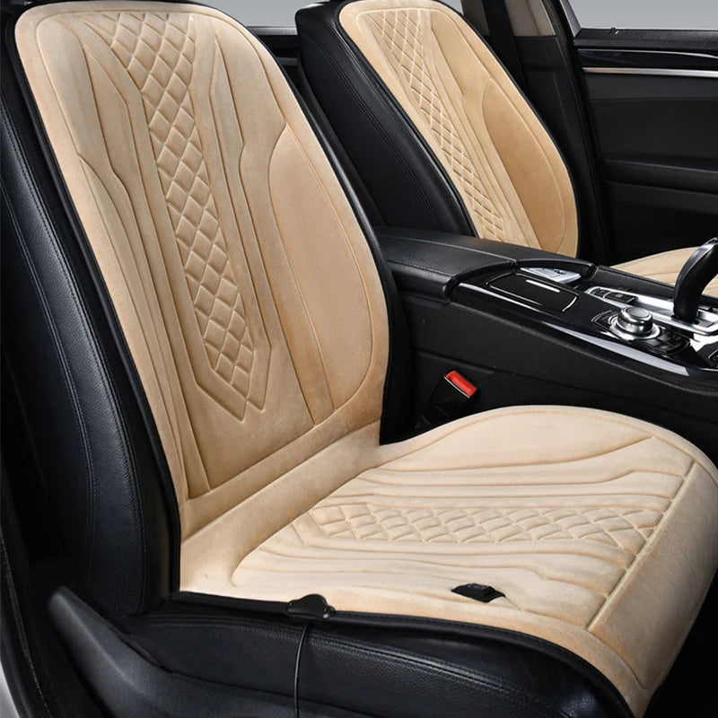 12V/24V Graphene Heated Car Seat Cushion Fast Heating Temperature Control Safety Protection Universal Car Seat Protector Cover