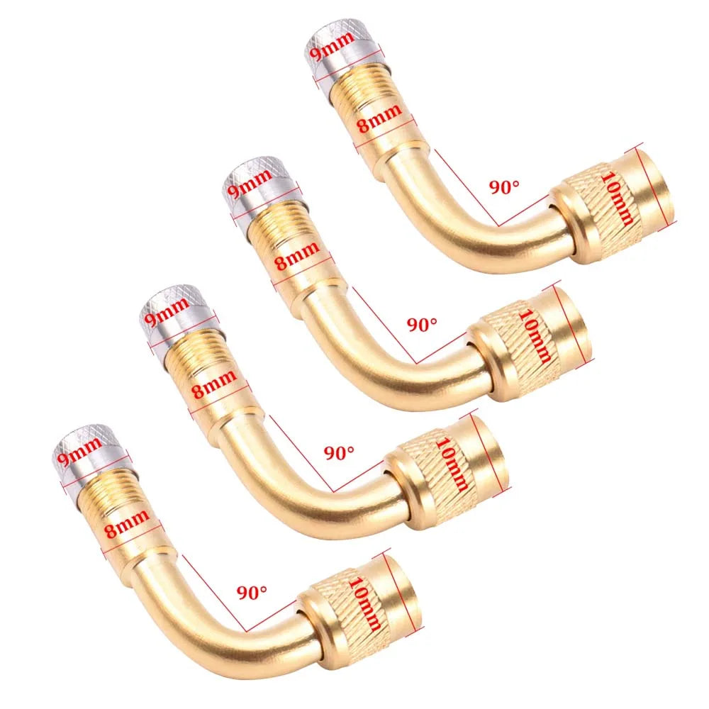 90 Degree Motorcycle Angle Bent Valve Adapter Tyre Tube Copper Silver Valve Extension Adapter for Truck Car Moto Bike Accessorie