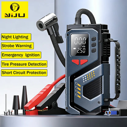 YIJU Car Jump Starter And Air Inflator 10.2 Bar Fast Fill -40°C-80°C Low-Temp Work Battery with Tire Monitoring Portable Charger