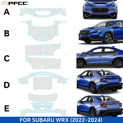 9Mil For Subaru WRX 2022-2024 PPF TPU Pre-cut Paint Protection Film Anti-Scratch Invisible Clear Resistant Car Wrap Film