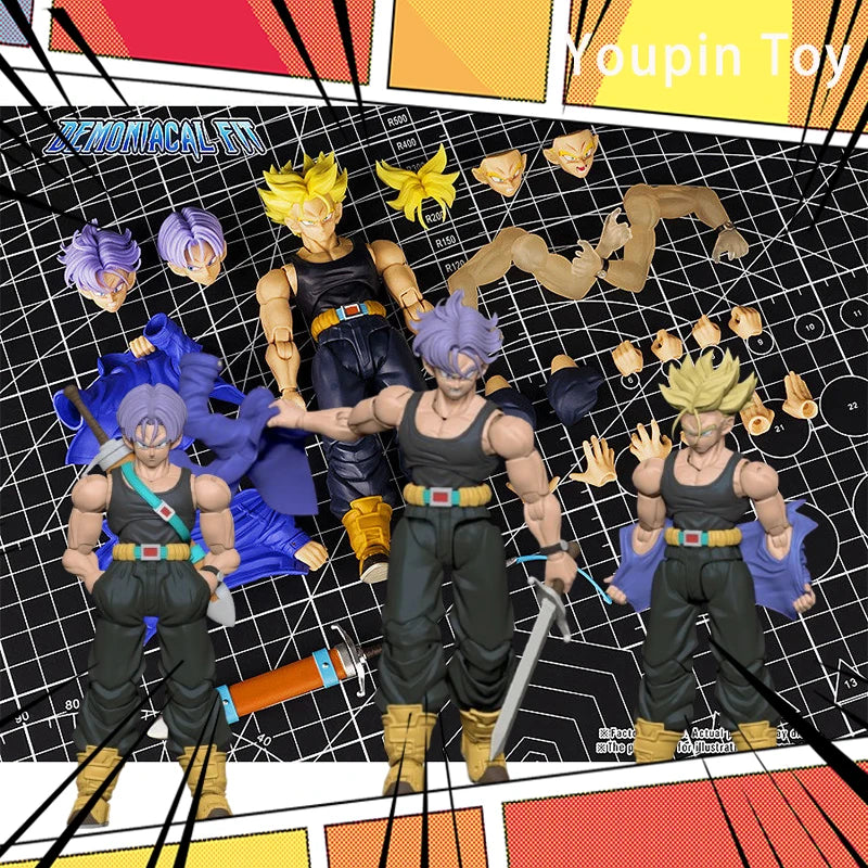 New Demoniacal Fit Trunks Dragon Ball Trunks Action Figure Shf The Coming One Free The Future Anime Figurine Collectible Toy