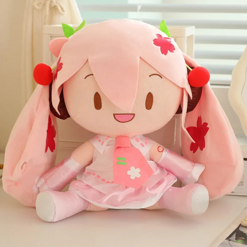 32cm Cute Hatsune Miku Plush Toy Kawaii Anime Miku With Bow High Quality Plushies Home Decor Soothing Plushie Birthday Gift Girl