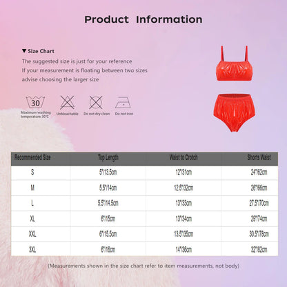 Women Waterproof Swimsuit Bikini Lingerie Set Swimwear Nightwear Clubwear Bra Top with Shorts for Beach Pool Party Sunbathing