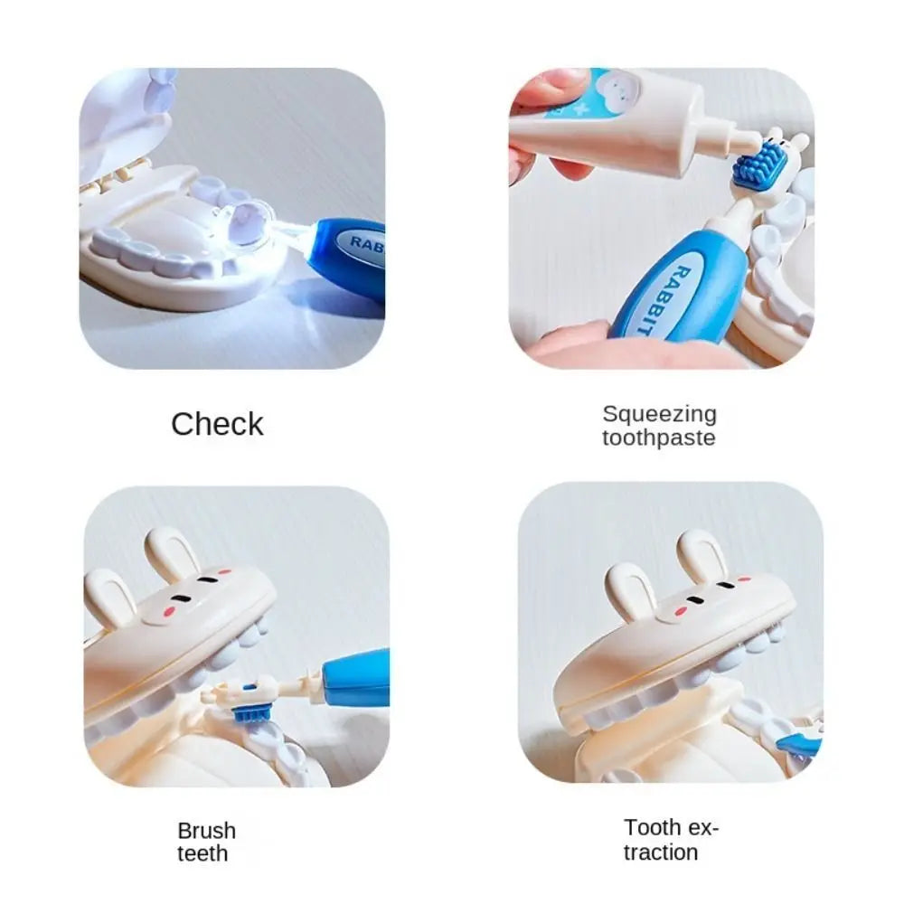 Simulation Dentist Box Doctor Pretend Role Play Kit Educational Game Pretent Play Toys Stethoscope Doctor Set Blue/Pink