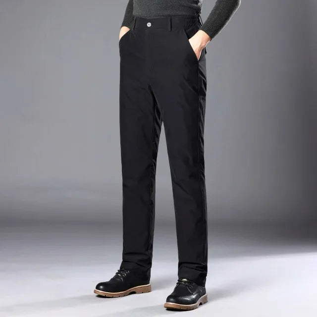 Yaloo Men's Business down Pants Slim Fit Outerwear Warmth Fashionable Not Bulky Wear Three Seasons Long Pants Business Casual...