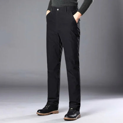 Yaloo Men's Business down Pants Slim Fit Outerwear Warmth Fashionable Not Bulky Wear Three Seasons Long Pants Business Casual...