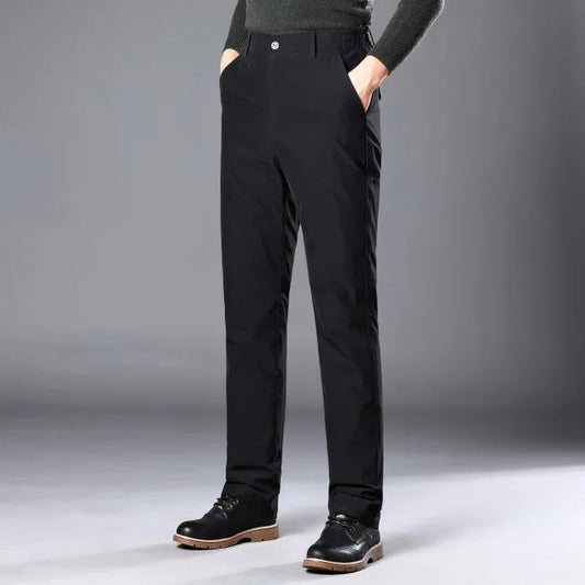 Yaloo Men's Business down Pants Slim Fit Outerwear Warmth Fashionable Not Bulky Wear Three Seasons Long Pants Business Casual...
