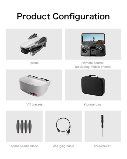 NEW Aeri100 VR Drone 1:1 Scale Aerodynamic Design 8K 1080P HD Camera Remote Control Brushless 360° Obstacle Avoidance Flying Toy
