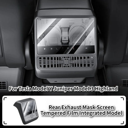 Rear Screen Tempered Film Protective Cover for Tesla Model Y Juniper Model 3 Highland 2025 Rear Air Vent Cover Car Accessories