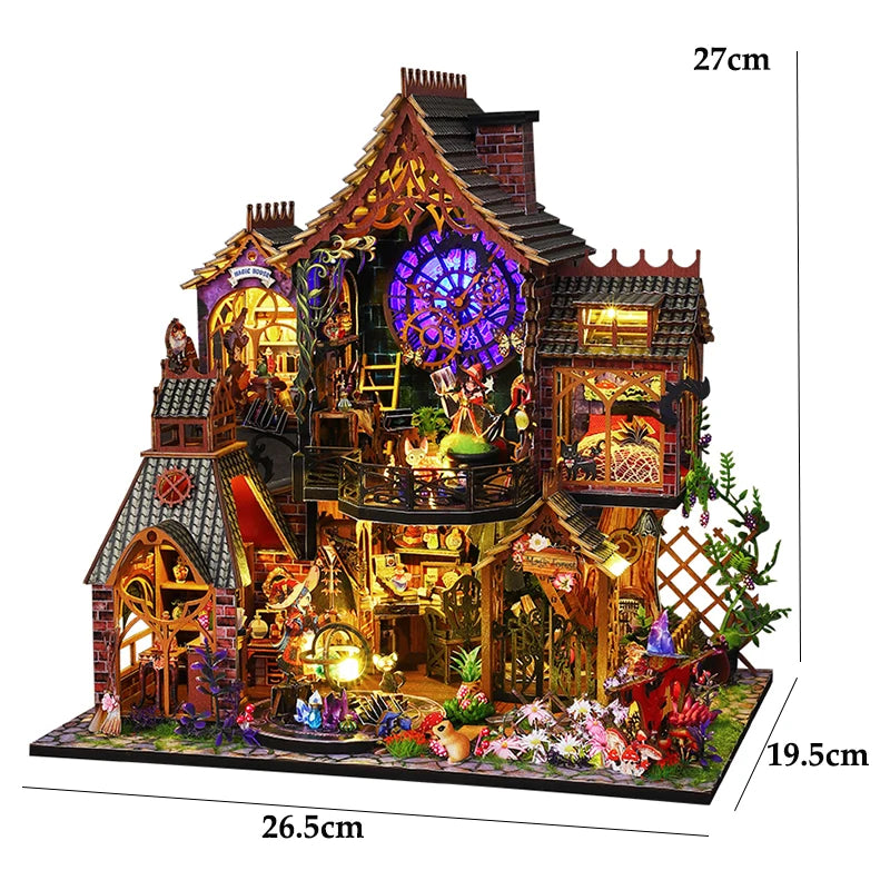 Wooden Dollhouse Miniature DIY Doll House Kit Handmade Creative Room 3D Puzzle Building With Furniture For Adults Christmas Gift