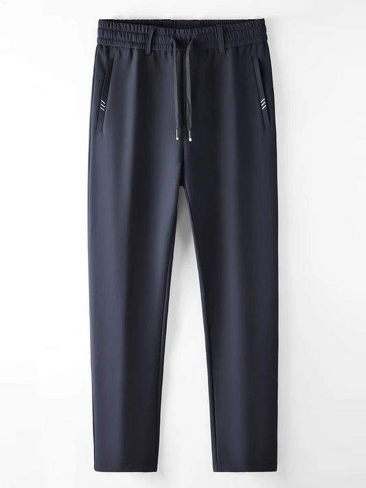 2024 Autumn Winter Men Sweatpants Fleece Liner Warm Straight Track Pants Sportswear Casual Male Long Trousers Plus Size 8XL