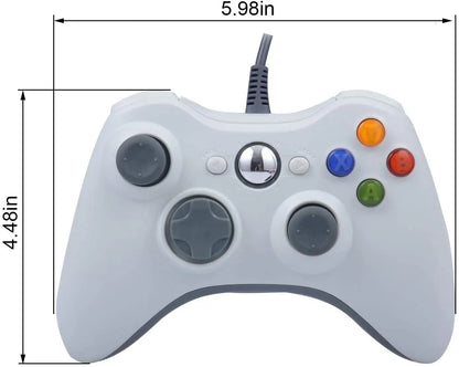 Wired Game Controller for Xbox 360 with Dual-Vibration,Compatible with Xbox 360/360 Slim&PC Windows 7,8,10,11