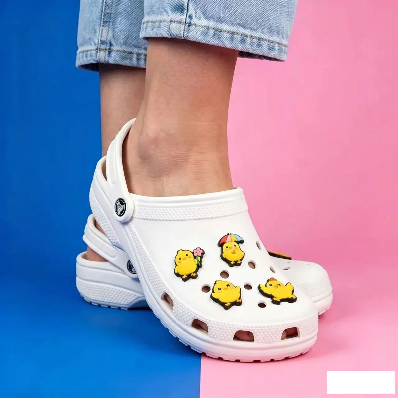 20-100pcs Cute Little Yellow Chicken Shoe Charms For Sandals,Shoe Decoration Accessories Shoe Pins Great Gift For Men Wom