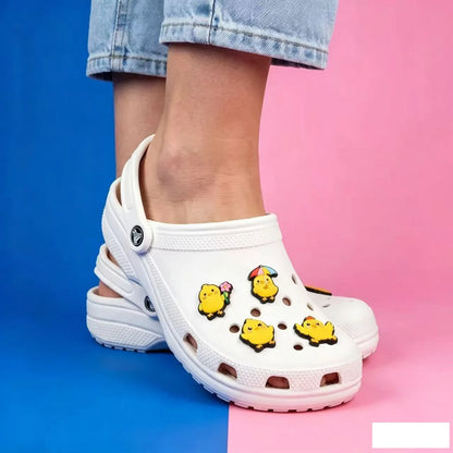 20-100pcs Cute Little Yellow Chicken Shoe Charms For Sandals,Shoe Decoration Accessories Shoe Pins Great Gift For Men Wom