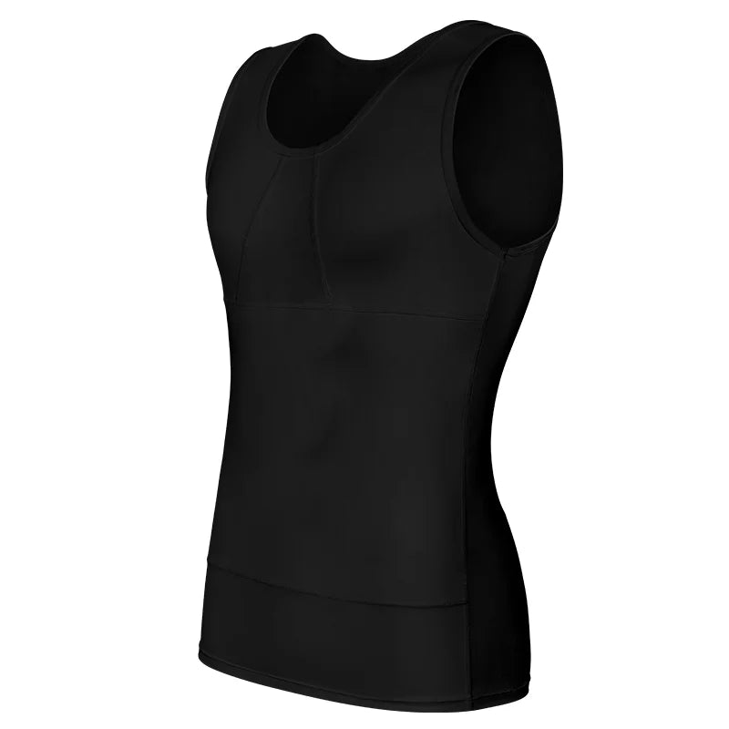 Miss Moly Men's Slimming Body Shaper Compression Shapewear Vest Tummy Control Underwear Breathable Fajas Mesh Bust Fitness