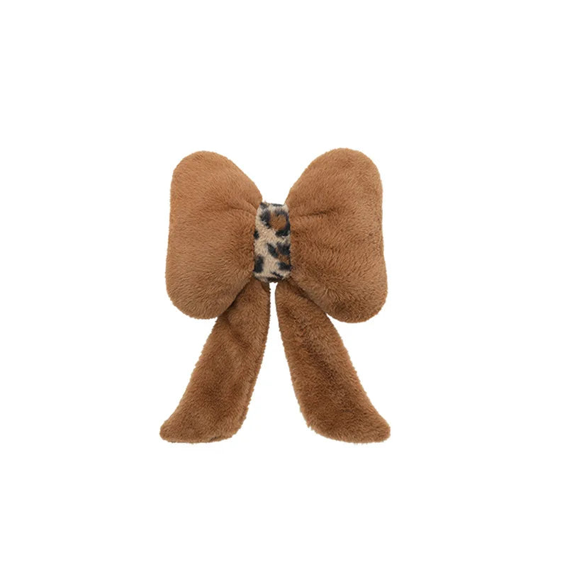 Women's New Leopard-print Car Seat Cushion Winter Plush Warm Non-slip Seat Cover Fashion Full Set Automobile Interior Decoration
