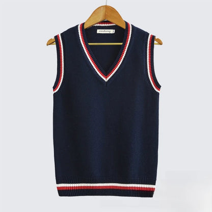 Mens &Womens V-Neck Cable Knit Sweater Vest Cotton Unisex Sleeveless Cricket Jumper for Spring Autumn Winter Golf Office Party