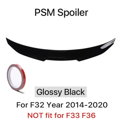 Rear Trunk Spoiler Bumper Lip For BMW 4 Series F32 F33 F36 Carbon Fiber PSM M4 MP Style Wing Tail Kit 2014-2020 Gloss Black
