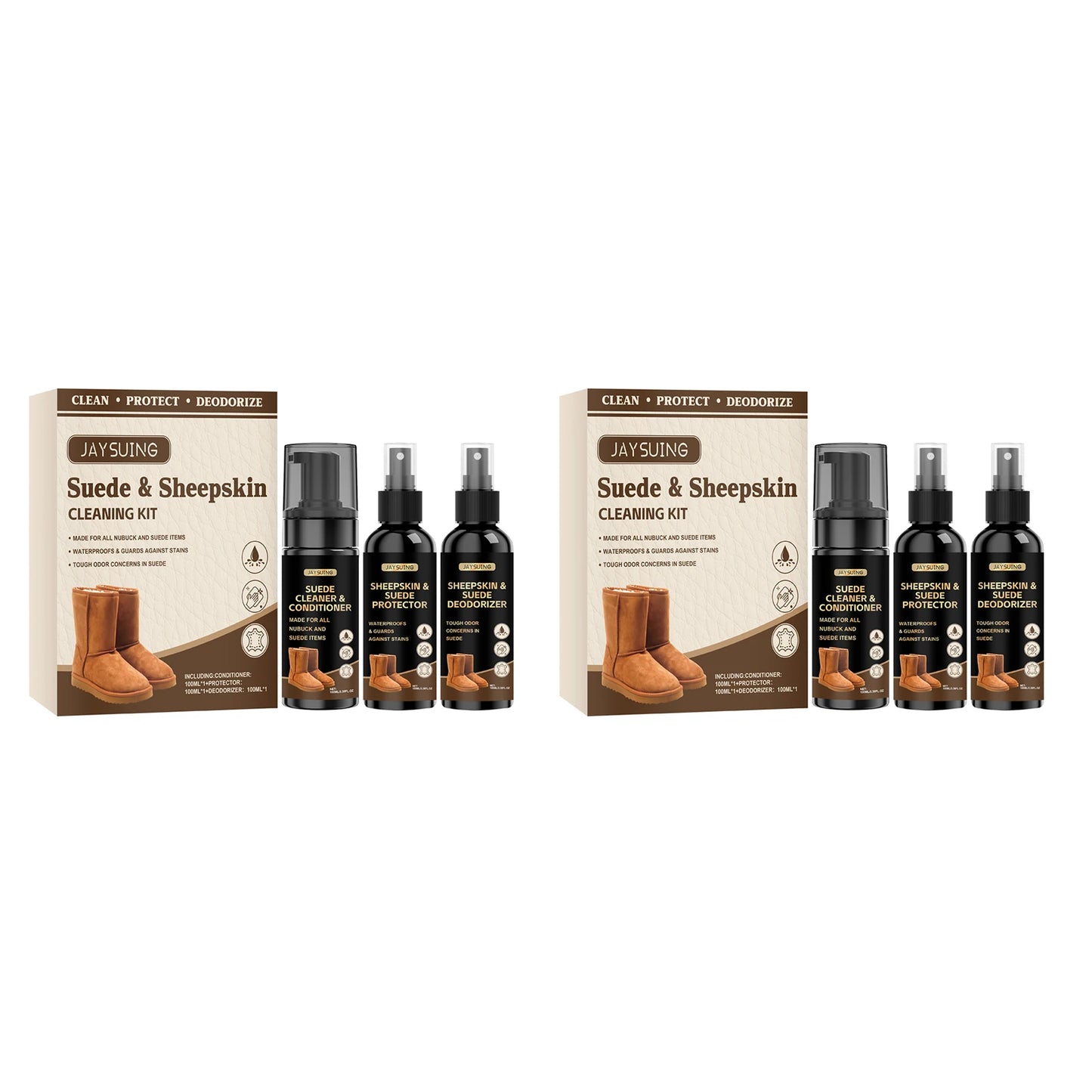 Suede & Sheepskin Clean Kit Nourish Protect Boost Stain Remove Efficiency Resist Water Light Stains Leather Material Cleaner Set