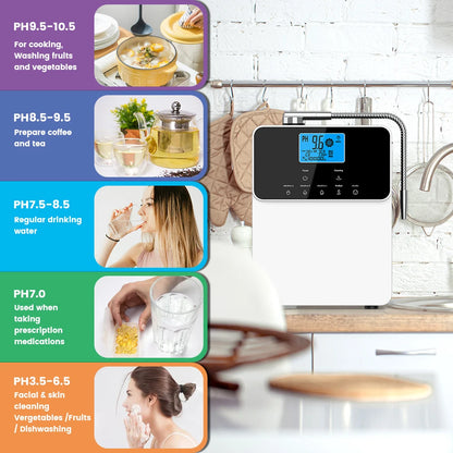 CAWOLO 11 Plates Platinum Coating Alkaline Water Ionizer Machine Household PH 4.5~10.5 Alkaline Acid Water Ionizer for Home