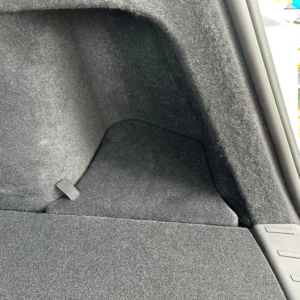 For 2025 2026 Tesla Model Y Juniper Rear Trunk Side Storage Box Trunk Bins Flocking or TPE Cover Trunk Organizer Mats Accessorie