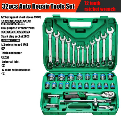 Advanced Car Repair Kit , Ratchet Wrench Set with Sockets Screwdriver Bits, Professional Tool Set, Car Maintenance Essentials