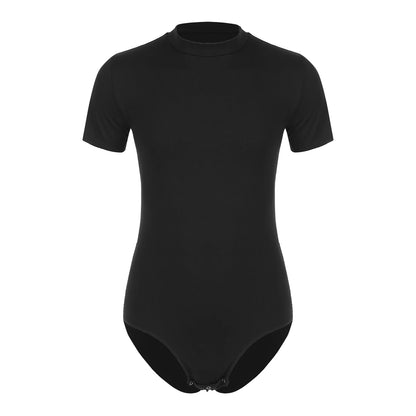 Men Casual Solid Color Skinny Romper Stretchy Undershirt Bodysuit Leotard for Shapewear Athletic Jumpsuit Swimwear Wetsuit