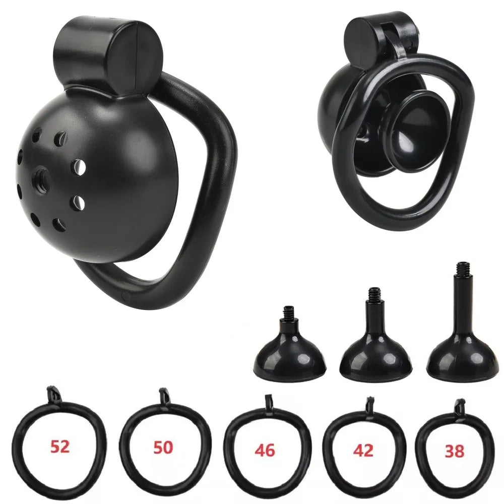 2026 Male Penis Chastity Cage Set Small Chastity Cage 5 Cock Rings With Urethral Sound Plug Penis Bondage Slave Man Sex Toy