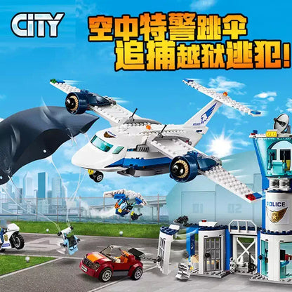 City Series 60210 Sky Police Air Base Air Special Police Base Parachute Police Station thief Assembled Building Block Toys