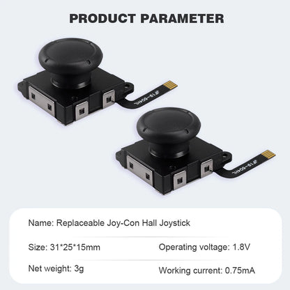 2pcs Replacement Hall Effect Joystick for JoyCon Replacement No Drifting Electromagnetic Hall Stick for Swicth OLED Lite Repair