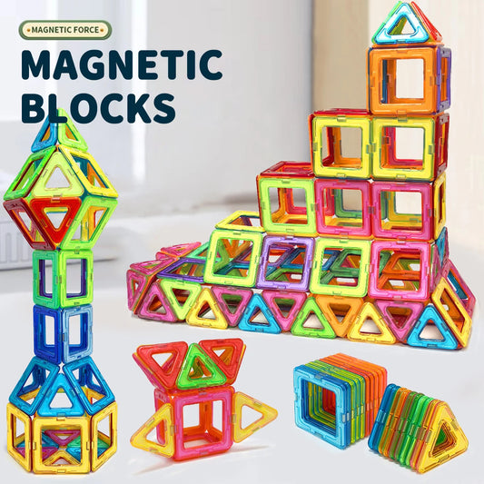Big Size Magnetic Building Blocks - 3D STEM Educational Constructor Set Toys for Learning and Birthday Gifts with Random Color