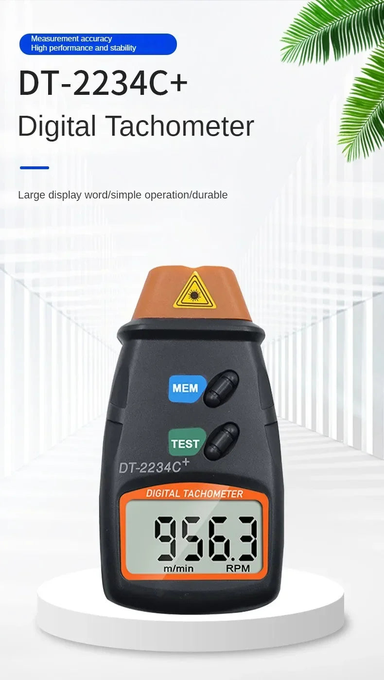 Dt2234C + Digital Laser Tachometer Rpm Meter Non-Contact 2.5RPM-99999RPM Lcd Display Speed Meter Dt2234C Tester Speed